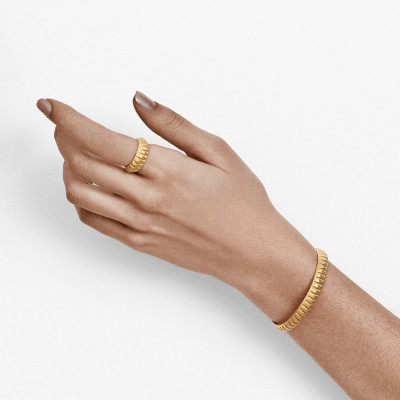 Roller-Coaster | Slim Ring Silver 925 Gold Plated
