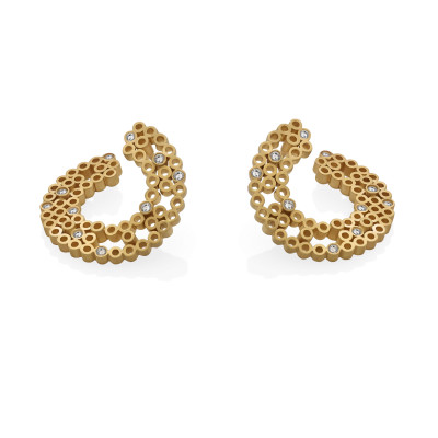 Tube | Hoop Earrings Silver 92 Gold-Plated 20 CZ