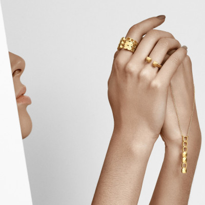 Calçada | Anel Slim Prata 925 Plaqueado a Ouro