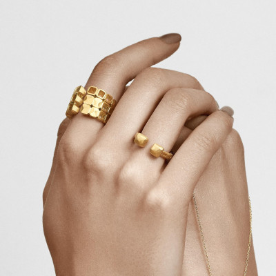 Calçada | Bold Ring Silver 925 Gold-Plated