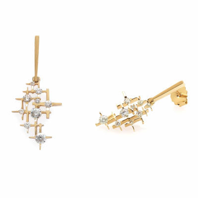 Pyxis | Earrings Yellow Gold 19k (or White Gold) with Diamonds