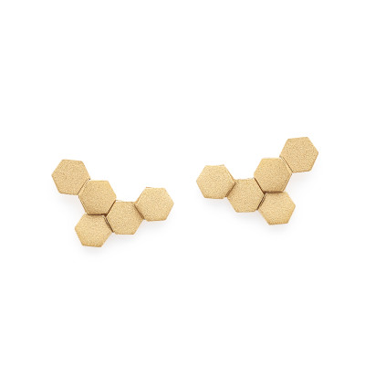 Leixões |  S Earrings Silver 925 Gold-Plated