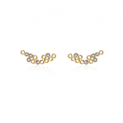 Tube | Earrings Silver 925 Gold Plated 10 CZ