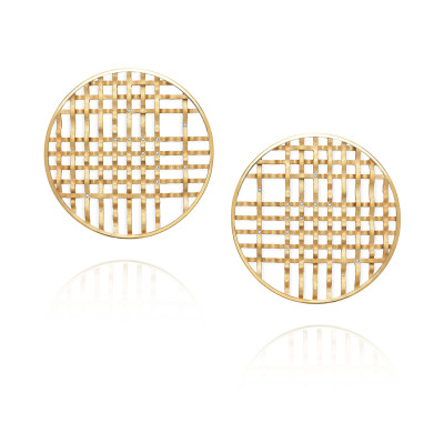 Douro | Bold Earrings Silver 925 Gold-Plated 20 CZ