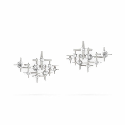 Pyxis | Cuff Earrings 28k White (or Yellow or Rose) Gold and Diamonds