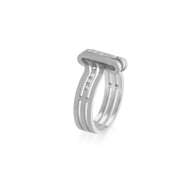 Lines | Slim Ring in White Gold 18K (or Yellow Gold) and Diamonds
