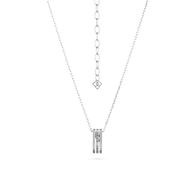 Lines | Necklace with Pendant in White Gold 18K (or Yellow Gold) and Diamonds