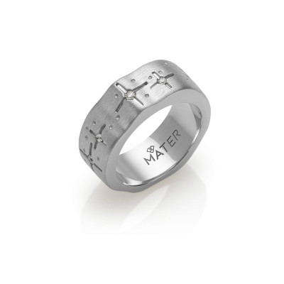 Pyxis | Bold Ring in White Gold 19K (or Yellow Gold) and Diamonds