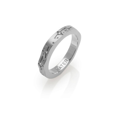 Pyxis | Slim Ring in White Gold 19k (or Yellow Gold) and Diamonds