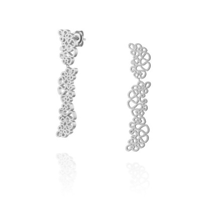 Labirinto | Brincos Compridos Prata 925