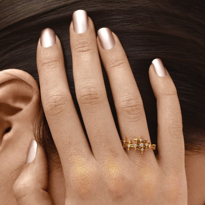 Pyxis | Slim Constellation Ring in Yellow Gold 19K (or White Gold) and Diamonds