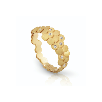 Gold Scales | Anel Ouro 19.2kt Ouro Branco e Diamantes