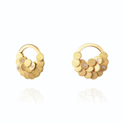 Gold Scales | Brincos Ouro 19.2kt Ouro Branco e Diamantes