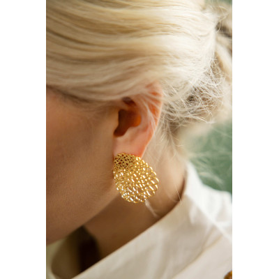 Labirinto | Brincos Prata 925 Plaqueados a Ouro