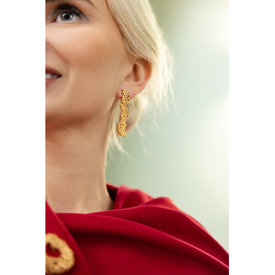 Labirinto | Brincos Compridos Prata 925