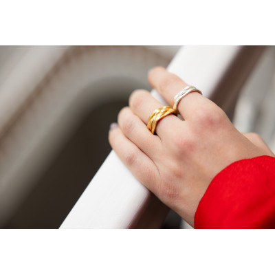 Mar | Anel Prata 925 Plaqueado a Ouro