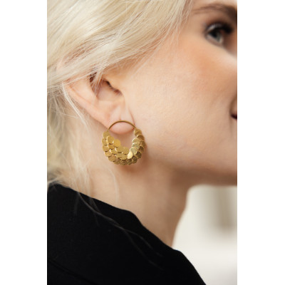 Scales | Brincos Circulares Prata 925 Plaqueado a Ouro