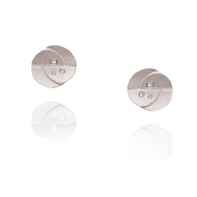 Camélias | Slim Petal Earrings Silver 925 3 + 3 CZ