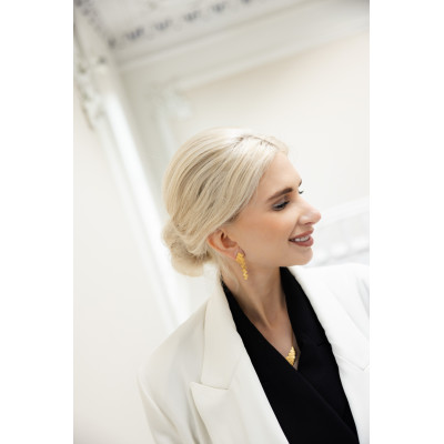 Scales | Brincos Longos Prata 925 Plaqueado a Ouro