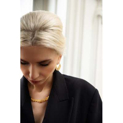 Scales | Brincos Circulares Prata 925 Plaqueado a Ouro