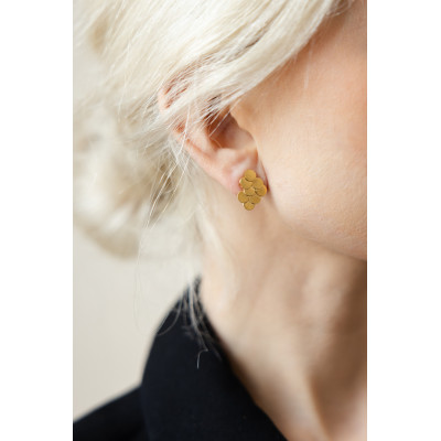 Scales | Brincos Médios Prata 925 Plaqueado a Ouro