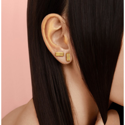 Lines | Brincos Ouro Amarelo 18K (ou Ouro Branco) e Diamantes