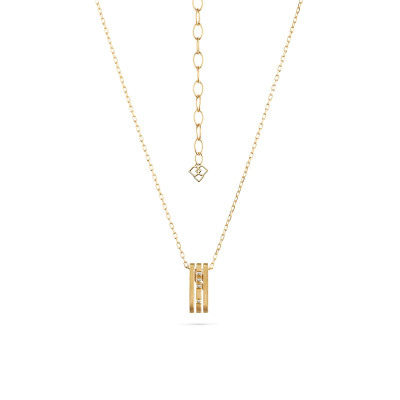 Lines | Necklace with Yellow Gold 18K (or White Gold) and Diamond Pendant